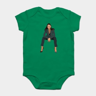 AOC Alexandria Ocasio Cortez illustration Baby Bodysuit